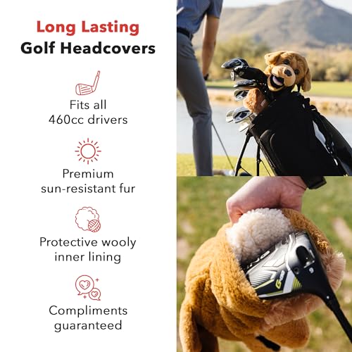 Golden Retriever Golf Club Headcover - Premium Driver Protector for Men & Women