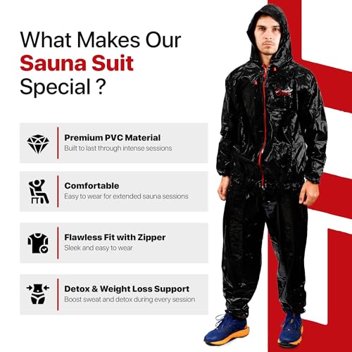 X-Large Sauna Suit 0.32mm PVC Heavy Duty Sweat Suit for Weight Loss - Men & Women