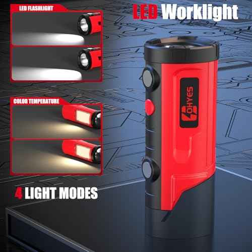 ohyes Magnetic Work Light Fit for Milwaukee 12V Battery Max 650LM 2 in 1 Flash Light for Camping Jobsite & Workshop(Battery not Included)
