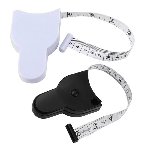 OULIGET Portable Retractable Body Measuring Tape,Self Tightening Body Measuring Tape,Automatic High Precision Double Sided Fitness Retractable Measure Tapes,2 Piece,White and Black