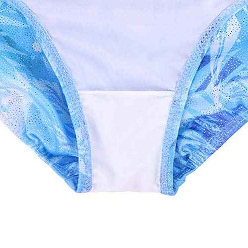 TFJH E Kids 3/4 Sleeve Girls' One Piece Sparkly Gymnastics Leotard Practice Outfits