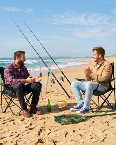 Telescopic Fishing Rod Holders 6 Pack for Ground & Sand - Adjustable Aluminum Stand