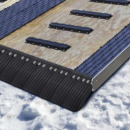 RunNico 4 Pcs Snowmobile Trailer Edge Glides, 9'' x 6'' Edge Glide Tilt with 24 Screws, Trailer Gap Transition Flap for Friction Reduction and Easy Installation