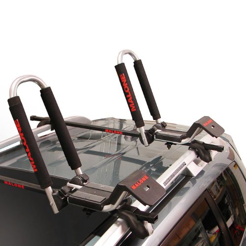 Malone Downloader Folding J-Style Universal Car Rack Kayak Carrier with Bow and Stern Lines