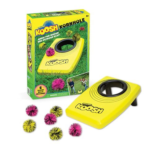 Kids Cornhole Set with Neon Koosh Balls - Single Yellow Cornhole