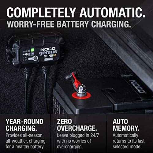 NOCO Genius GEN5X1: 1-Bank, 5A Onboard Battery Charger - 5A Per Bank, 12V Waterproof Marine Charger with Overcharge Protection & Temperature Compensation ? for Lead-Acid & Lithium Batteries