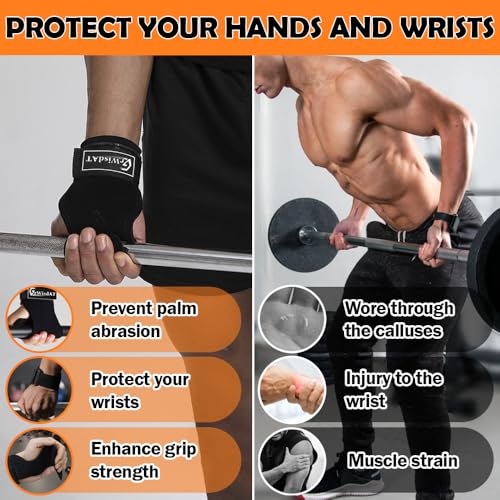 Weight Lifting Wrist Straps Leather Double Layer Adjustable Support Pair