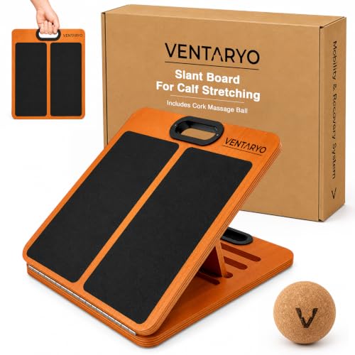 Adjustable Calf Stretch Board with Incline Levels and Cork Ball – Non-Slip Wooden Calf Stretcher