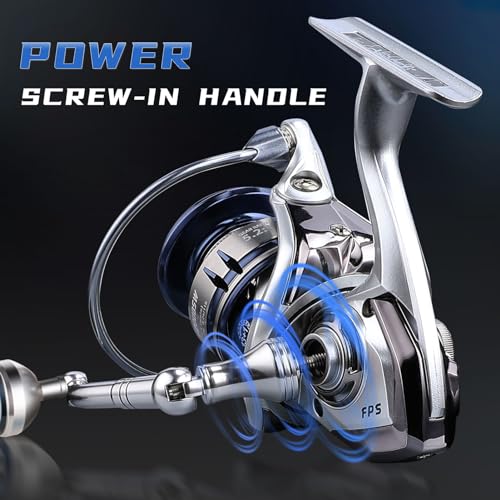 Saltwater Spinning Reel 13+1BB Carbon Drag Waterproof Aluminum Spool - Silver & Blue 6000