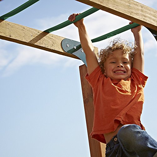 Metal Monkey Bars Kit for Backyard Swing Sets - 6 Rungs, 21.5 Inch, Green