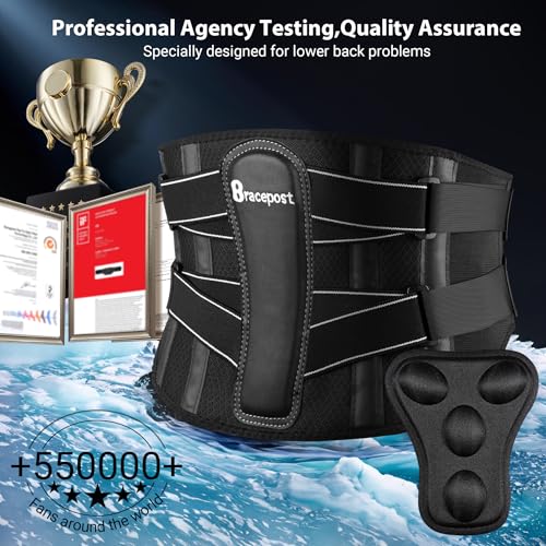 Back Brace for Lower Back Pain Women Men XXL 49.5-59.5 Inch Waist Support Hot Cold Therapy