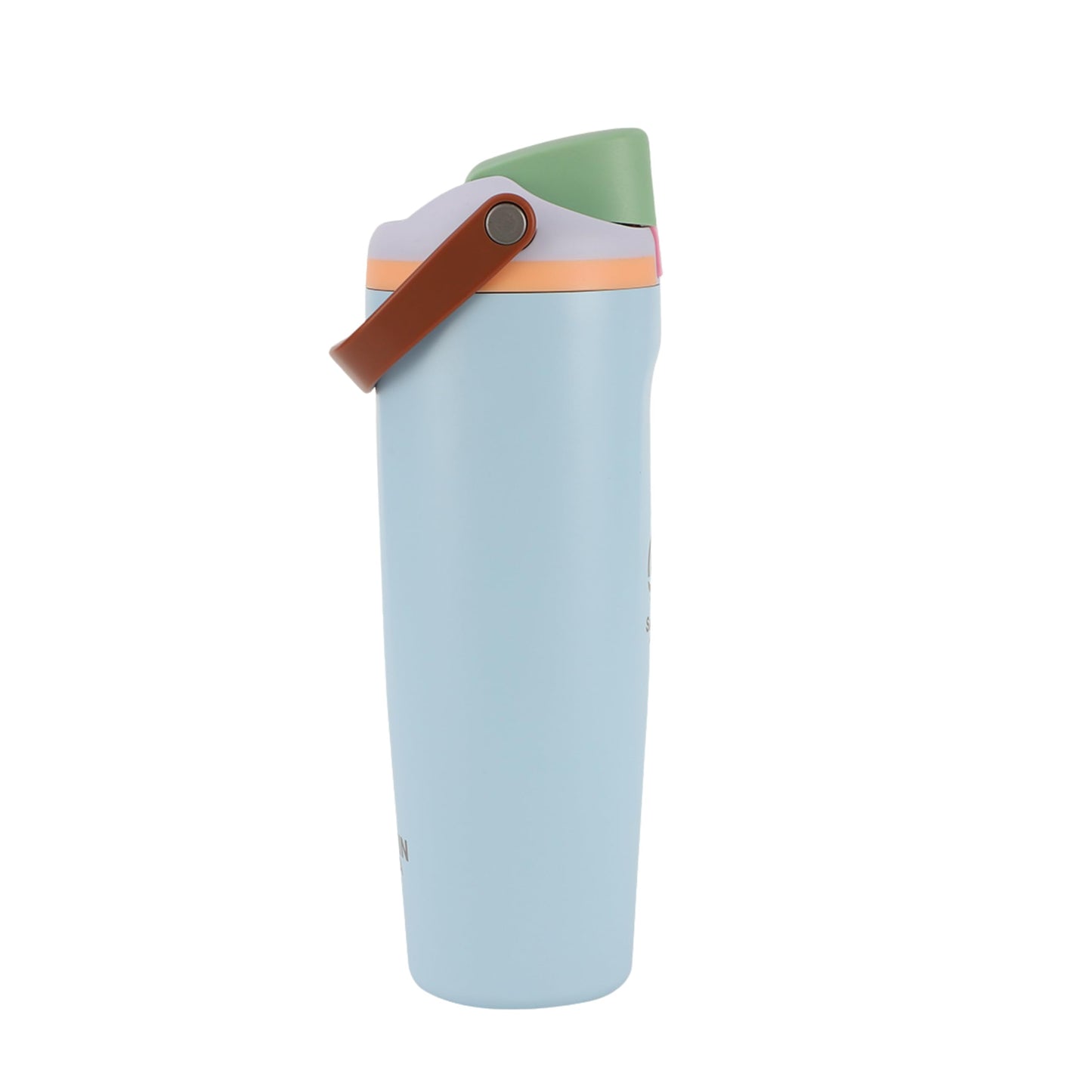 Sarvin Aqua DualSip 30oz Insulated Stainless Steel Water Bottle with Two-Way Spout, Built-In Straw and Carry Handle – Made for Travel, School, and Sports – BPA-Free, Leak-Proof. (Light Blue)