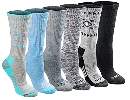 Dickies Women's Dri-Tech Moisture Control Crew Socks - Tribal / Small (6 Pairs)