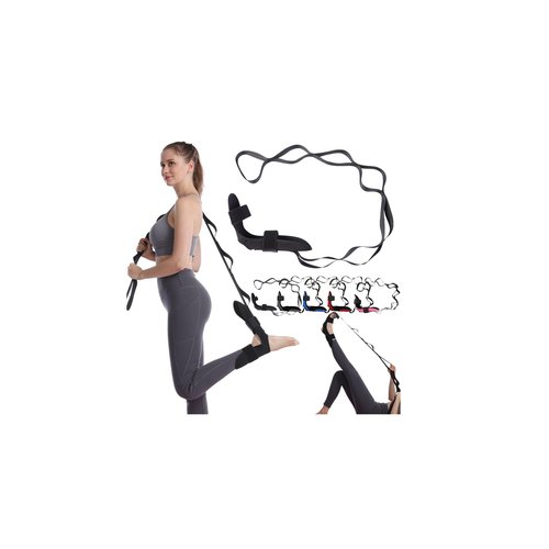 ldawu Izzila Stretching Strap with Loops and Detachable Foot, Izzila Calf & Foot Fascia Stretcher Used, Orthopedic Stretching Yoga Straps for Body Flex Stretching Improve Strength (Black)