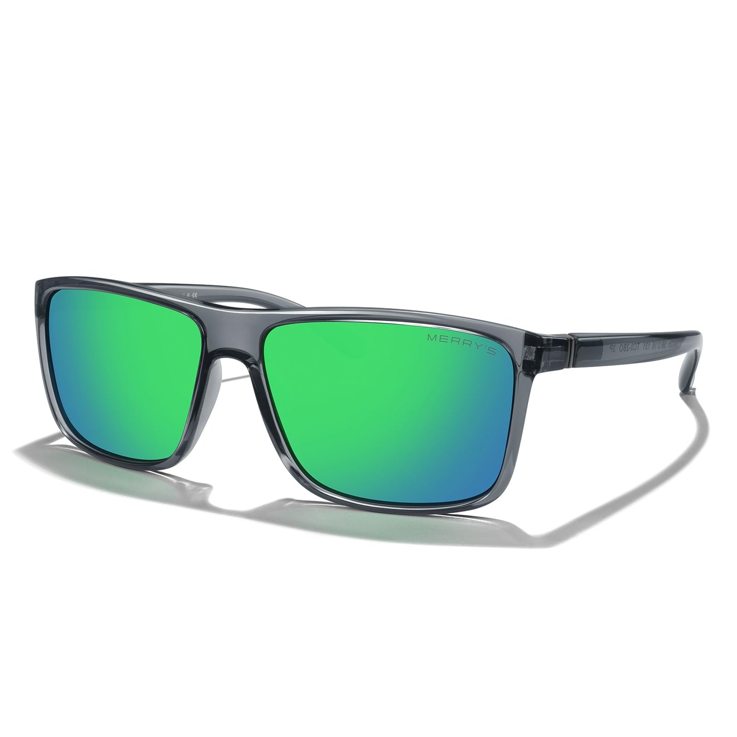 MERRY'S Rectangular Polarized Sports Sunglasses for Men Women Cycling Driving Fishing UV400 Protection S8225