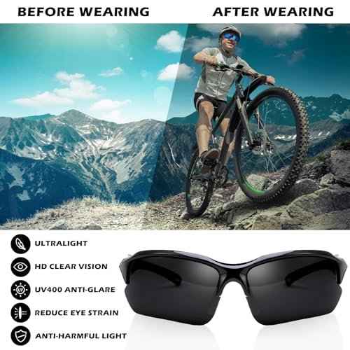 4 PACK Polarized Sport Sunglasses for Women Men UV Protection,Running Cycling Fishing Sunglasses Outdoor