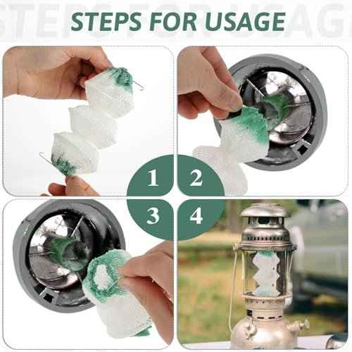 12 Pack Lantern Mantles, 3-Layer Accordion Shape Gas Lantern Mantle Gas Lamp Mantles Compatible with Coleman Lanterns Parts for Lanternes Globe Propane Lanterns Propane Lights Outdoor Camping