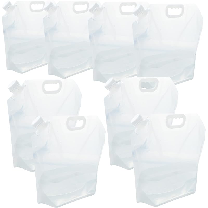 Foldable Water Storage Containers 2.6 Gallon × 8 Pack, BPA-Free Emergency Water Bags