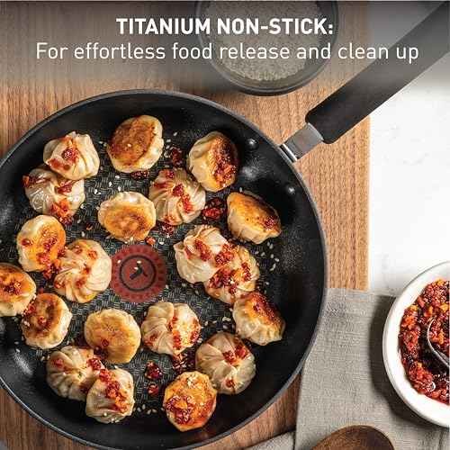 T-fal Ultimate Hard Anodized Nonstick Wok 14 Inch, Oven Broiler Safe 350F, Non Stick Stir-Fry Pan, Cookware, Pots and Pans, Kitchen, Versatile Deep Frying, Saut?, Braise, Stew, Dishwasher Safe, Black