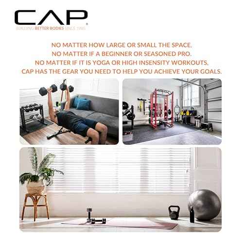 CAP Barbell 1-Inch High Density Exercise Yoga Mat with Strap | Multiple Colors