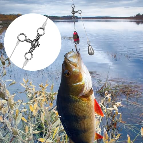 Fishing Swivels 100Pcs Three-Way T-Shape Terminal Tackle for Freshwater Saltwater