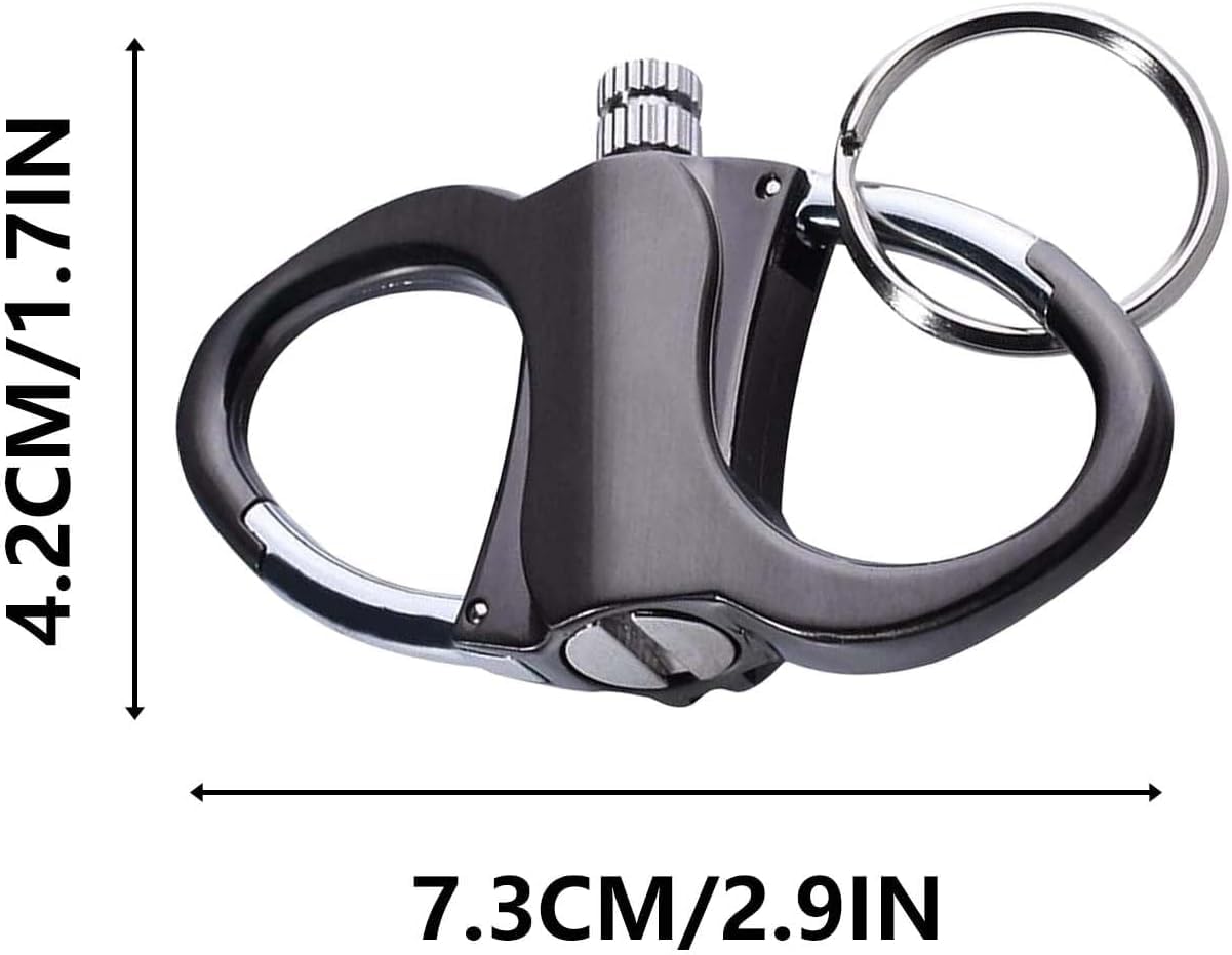 2 Pack Keychain Lighter, Keychain Lighter Match Strike, Permanent Novelty Metal Match Keychains, Mini Waterproof Lighters for Hunting, Traveling and Other Outdoors (Black+black)