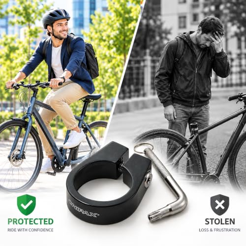 Anti-Theft Bike Seatpost Clamp 31.8mm 34.9mm Secure 7-Lobe Pin Bolt - 34.9MM