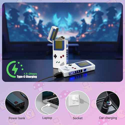 BAHASA Electric Lighter - USB Rechargeable Plasma Lighter, Windproof Flameless Lighters, Perfect for Retro Gaming Gifts, Men's Birthday Gifts