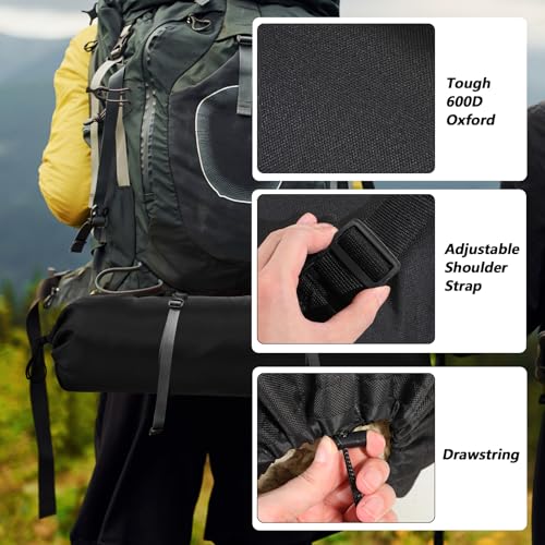 Heavy Duty Camping Chair Replacement Bag - 43.3x13.7 Inches with Adjustable Shoulder Strap (Black) - 2 Pack