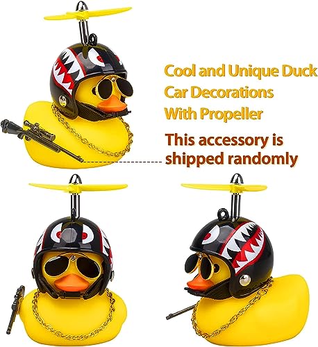 2Pcs Rubber Duck Car & Bicycle Decorations - Squeeze & Fun Dashboard Ornaments