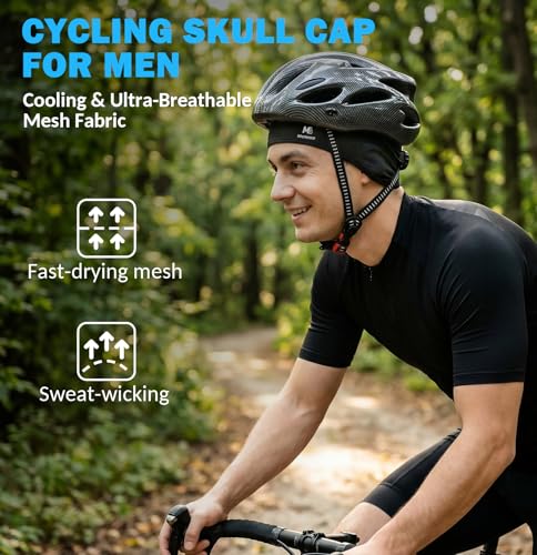 Breathable Skull Cap for Men - Cooling Hard Hat Liner with Neck Shade