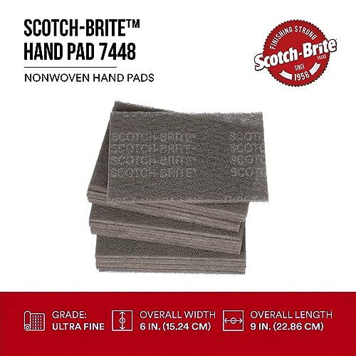 Ultrafine Surface Prep Hand Pad 7448, Nonwoven Silicon Carbide, Pack of 3