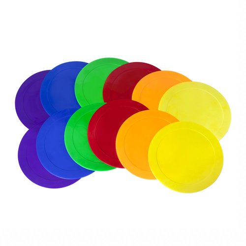 Ace Creations 9 Inch Poly Vinyl Spot Markers ??Training Drills with School Gyms, Sports Teams, Track and Field, Basketball, Football, Soccer, Baseball, Gymnastics, Preschool, Kindergarten ??Set of 12