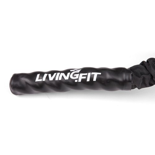Living.Fit Battle Rope - Braided Construction, Ideal 50 Foot Length, Variable Diameter for Intense Workouts (Canvas Covered, 1.5 Inch Diameter)