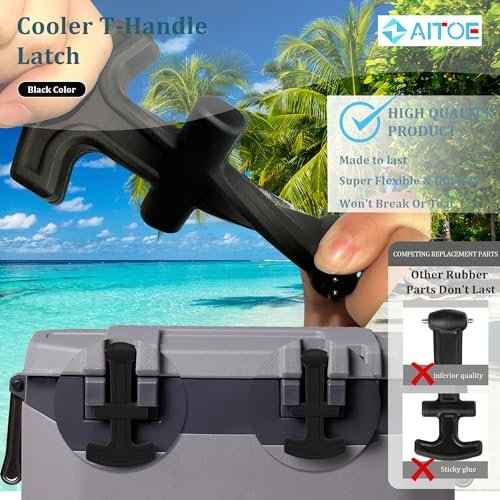 2 Pack - Cooler T-Handle Latch with Hinge Pin Compatible with 25/50/ 72 Qt Ig-loo BMX/Overland Coolers Latches Replacement (Not Fit IMX Cooler)