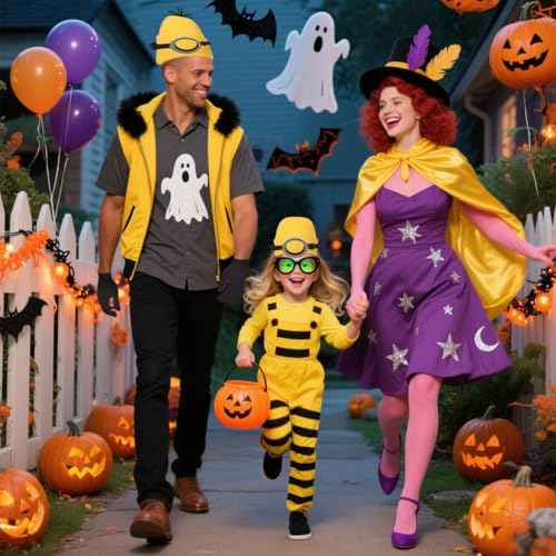 Halloween Costume Accessories Adults - Family Halloween Costumes, Goggles Glasses/Yellow Beanie/Gloves