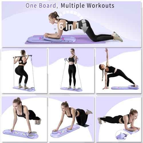 Pilates Board, Foldable Pilates Reformer Set for Home Workout with Timer, Multifunctional Portable Reformer Pilates Machine at Home Pilates Equipment