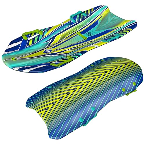 Sno-Storm Premium Foam Snow Sled 2-Pack | Superior Foam Recreational Snow sled | Tow Rope and Handles | Sized for Youth and Adults | Contoured Deck Design | 50in-127cm Design Length |, Camo
