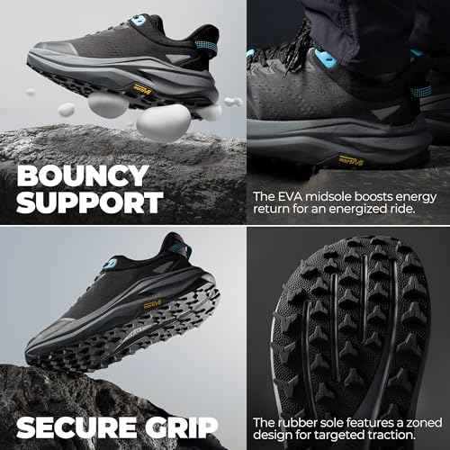 NORTIV 8 Men's Wide Toe Box Trail Running Shoes Cushion Walking Barefoot Tennis Workout Gym Cross Training Shoe Fashion Sneakers Whitney