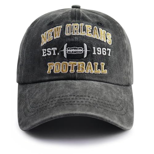 Football Embroidered Baseball Hat, Adjustable Unisex Cotton Football Baseball Cap