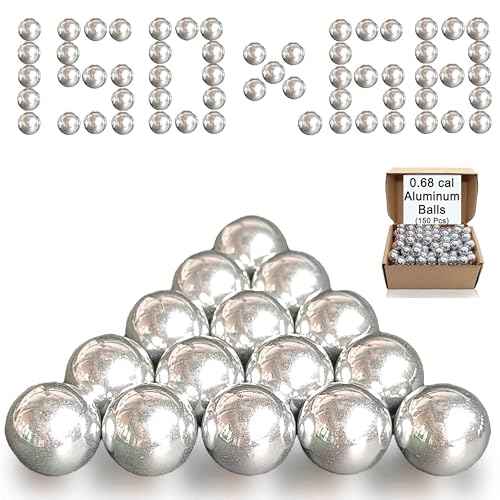 150ct .68 Caliber Aluminum Balls, 68 Caliber Self Defense Balls for Byrna SD/LE/TCR/MAX, for Salt Supply S2/Pistelle X-68, 7.3g, Reusable, Ideal for Practice Training