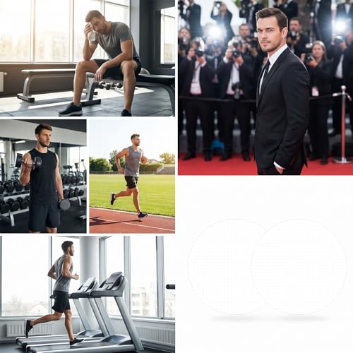 60 Pcs Men’s Adhesive Nipple Covers - No Show, Transparent for Running & Sports