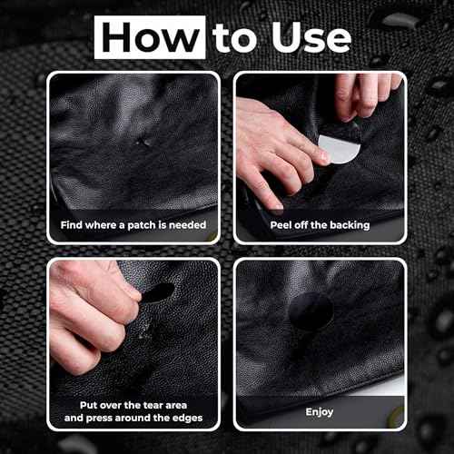 aZengear Repair Patches - Waterproof, Self-Adhesive, Tear-Cold-Heat-Resistant Nylon Polyester Fix Puffer Coats, Gear, Tents (11 Pieces, Solid Black)
