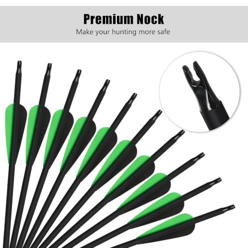 30 Inch Carbon Arrow Shafts with Removable Broadhead Tips - Spine 500, 7 Pack