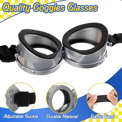 4 Pcs Halloween Yellow Costume Accessories for Adult, Yellow Beanie Hats, Goggles Glasses, Elastic Black Gloves for Halloween Dress Up Men Women Cosplay Party