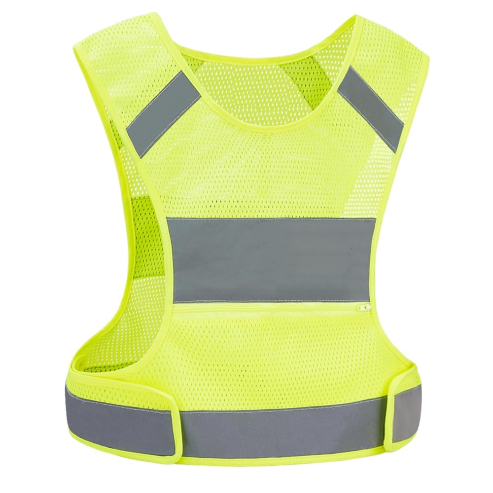 IDOU Reflective Vest Safety Running Gear - High Visibility Vest with Pocket for Running, Biking, Walking, Women & Men/D/M1