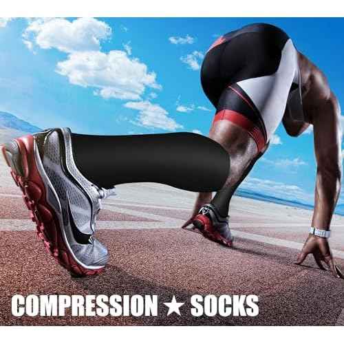 CHARMKING 3 Pairs Open Toe Compression Socks for Women & Men Circulation 15-20 mmHg is Best Support for All Day Wear