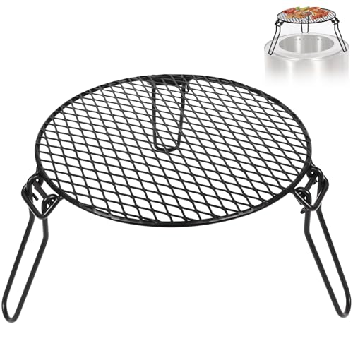 REDCAMP Folding Campfire Grill Top for Solo Stove Bonfire - Iron, 18 Inch