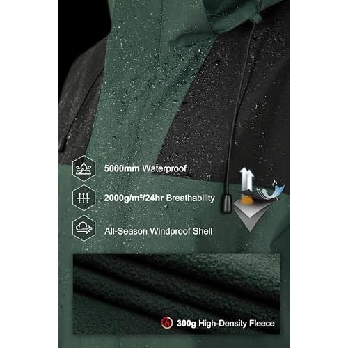 Orolay Women's Hooded Winter Ski Jacket 3 in 1 Waterproof Warm Coat Fleece Mountain Hiking Windbreaker