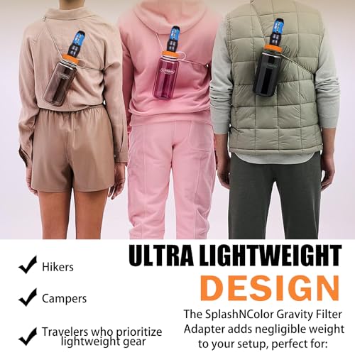 Orange Water Filter Adapter for Nalgene Wide Mouth Bottles & Sawyer Squeeze - Leak-Proof, Quick Connect